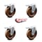 Service Caster 5 Inch High Temp Phenolic Swivel Bolt Hole Caster Set with Total Lock Brake SCC SCC-BHTTL20S514-PHRHT-4 - alternate 2